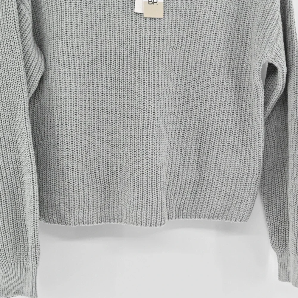 BP Shaker Stitch Crewneck Sweater Womens Size XS Grey Cotton Nordstrom Cozy Chic